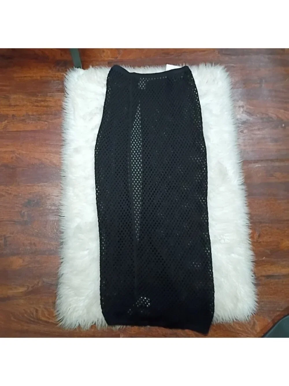 Kulani Kinis Crochet Ring Maxi Skirt Black Small Cover-Up